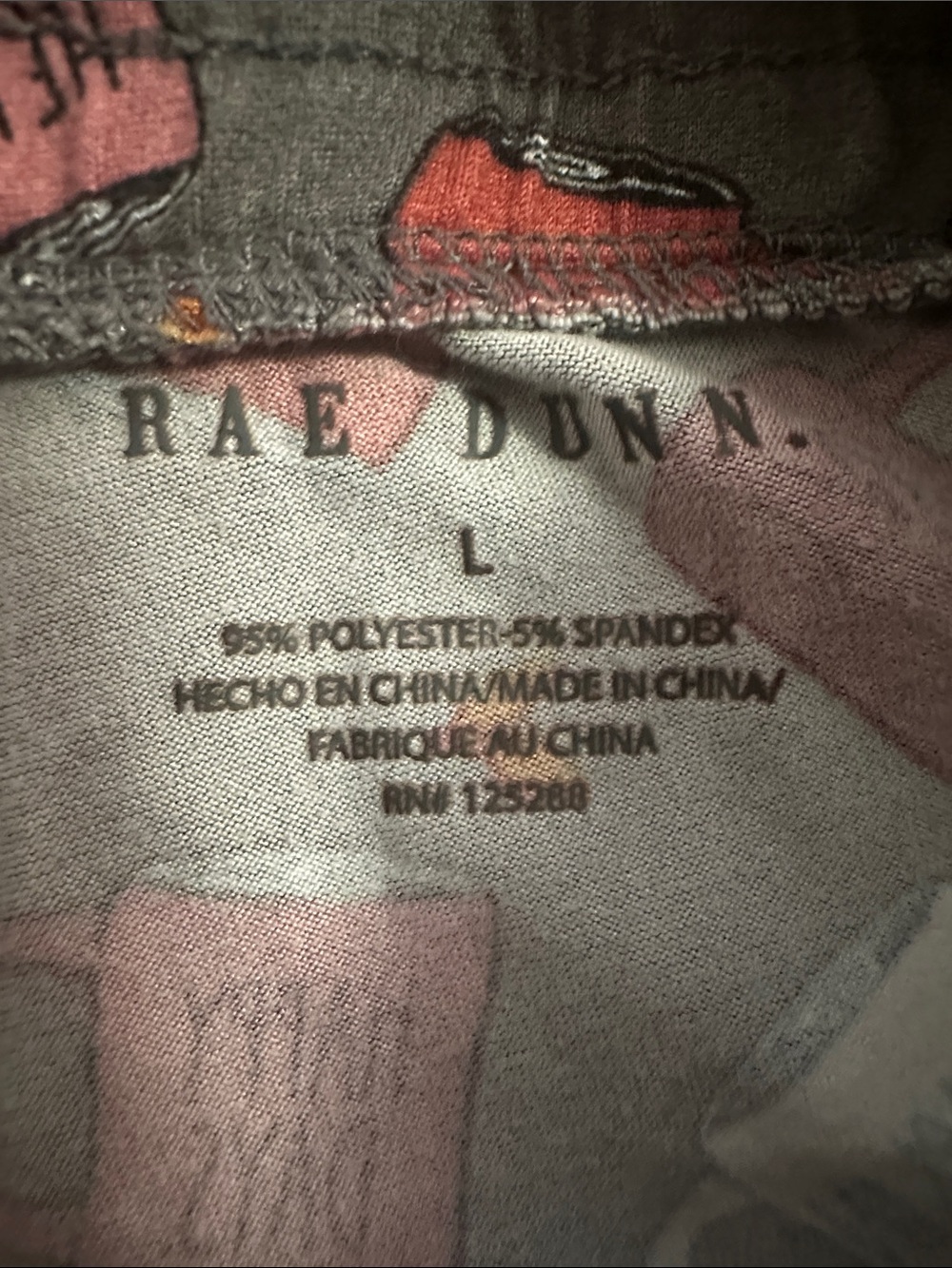 Rae Dunn Pajama Bottoms with Coffee Mug Print Size Large - Picture 6 of 6